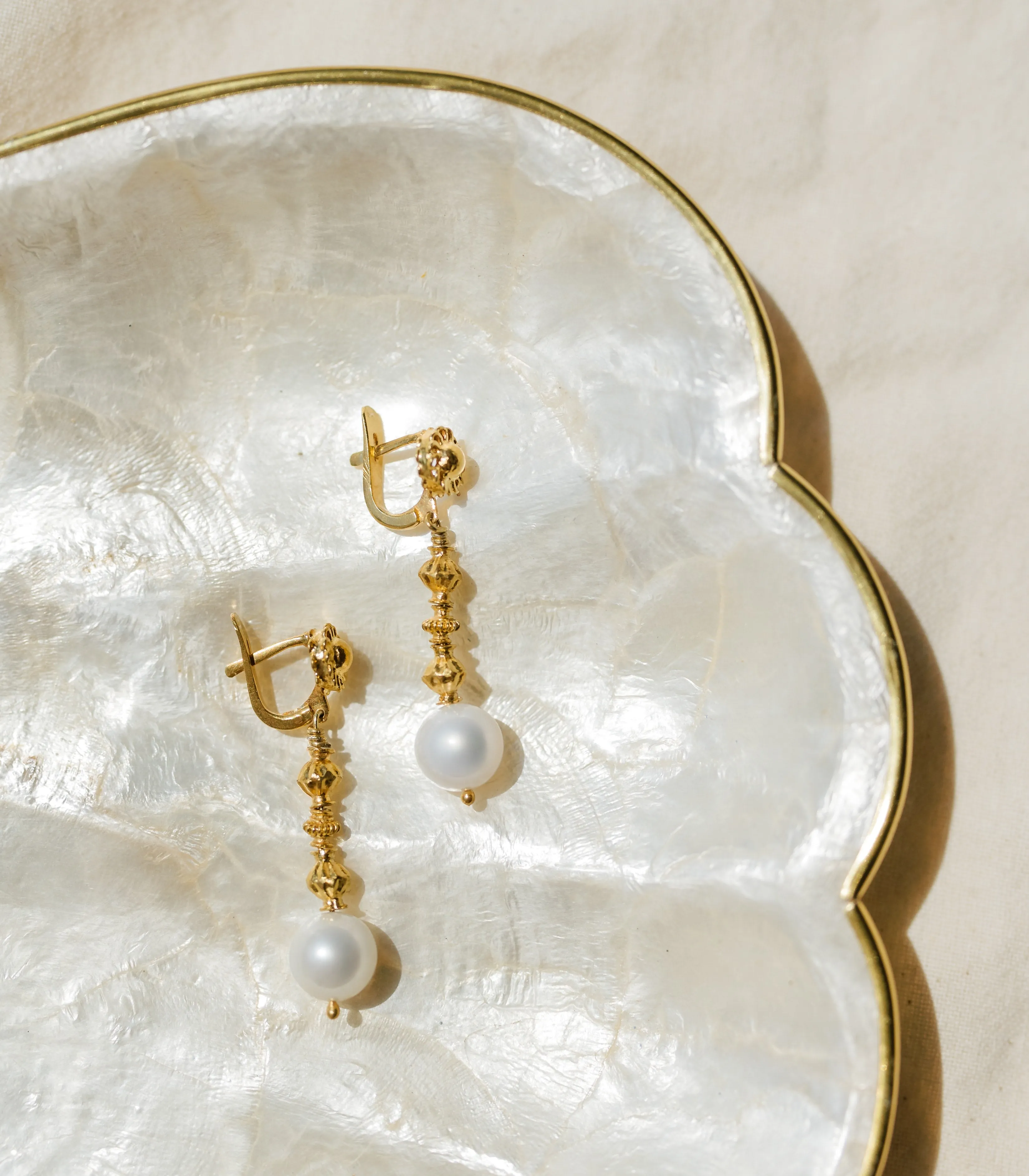 Pearl Tambourine Earrings