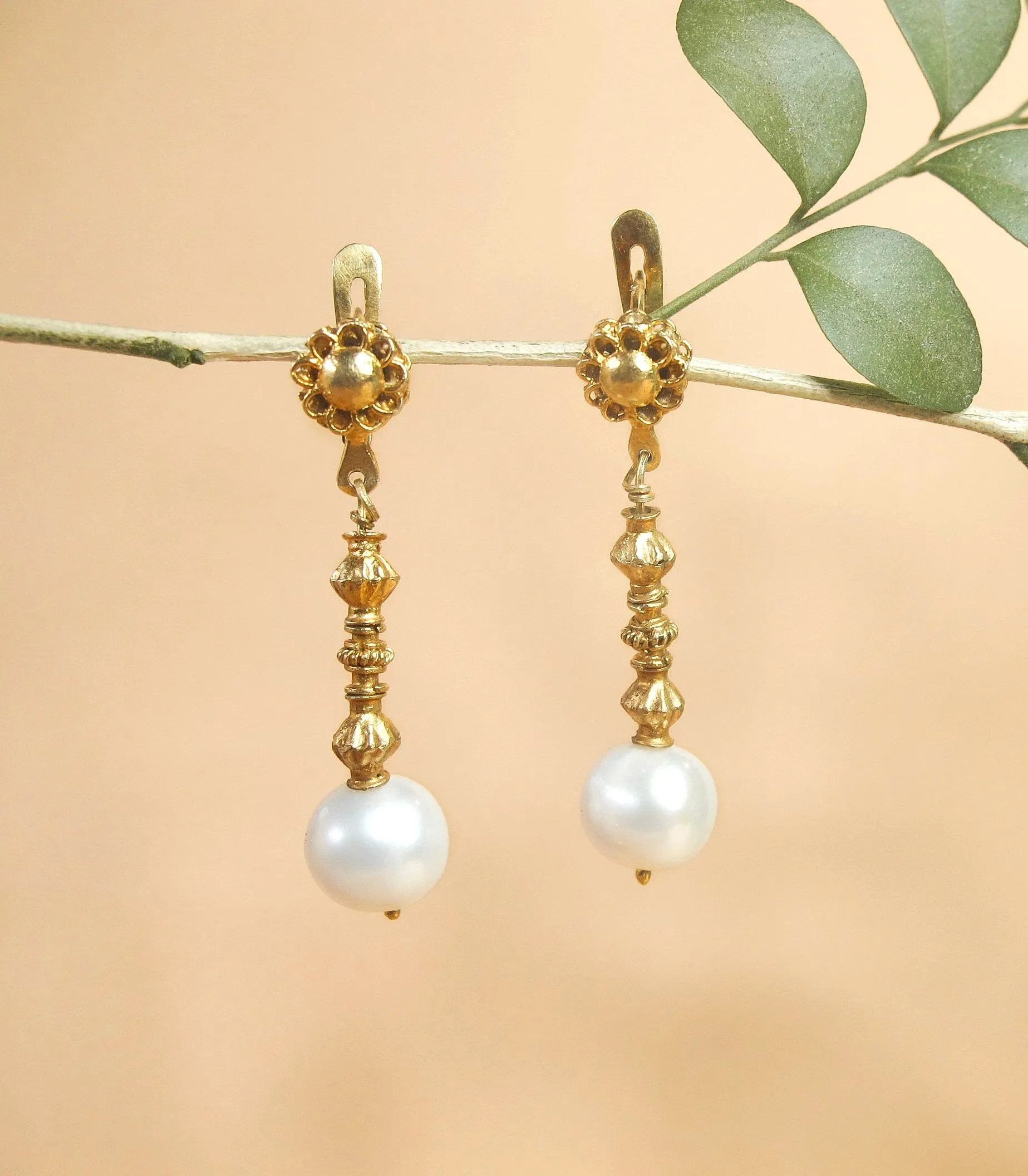 Pearl Tambourine Earrings