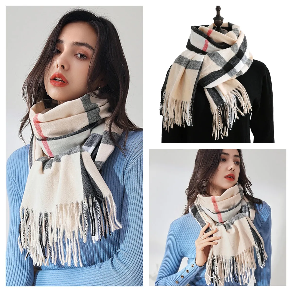 Plaid Wool Scarf