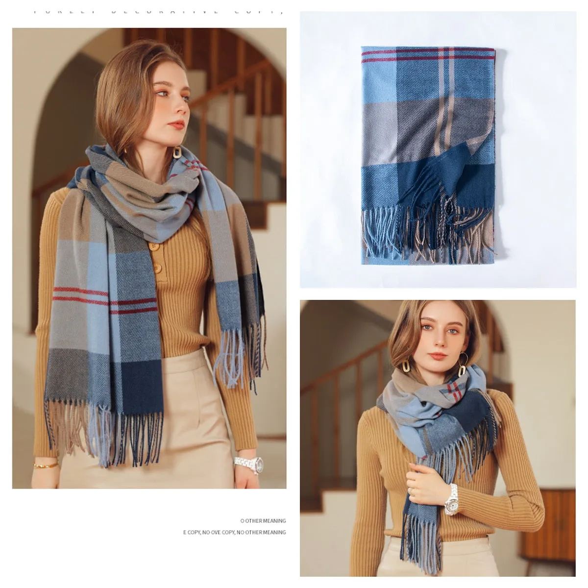 Plaid Wool Scarf