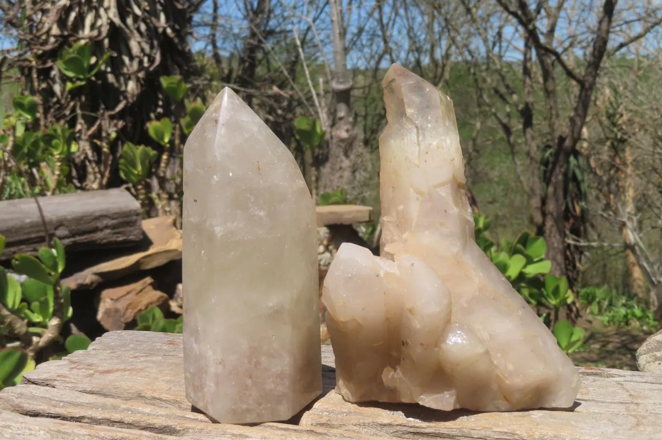 Polished Partially Quartz Crystals x 2 From Angola