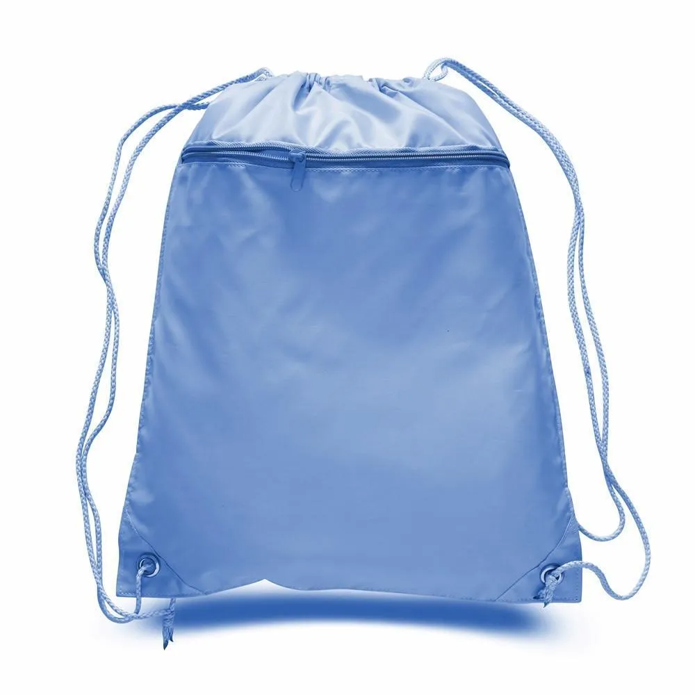 Polyester Cheap Drawstring Bags with Front Pocket