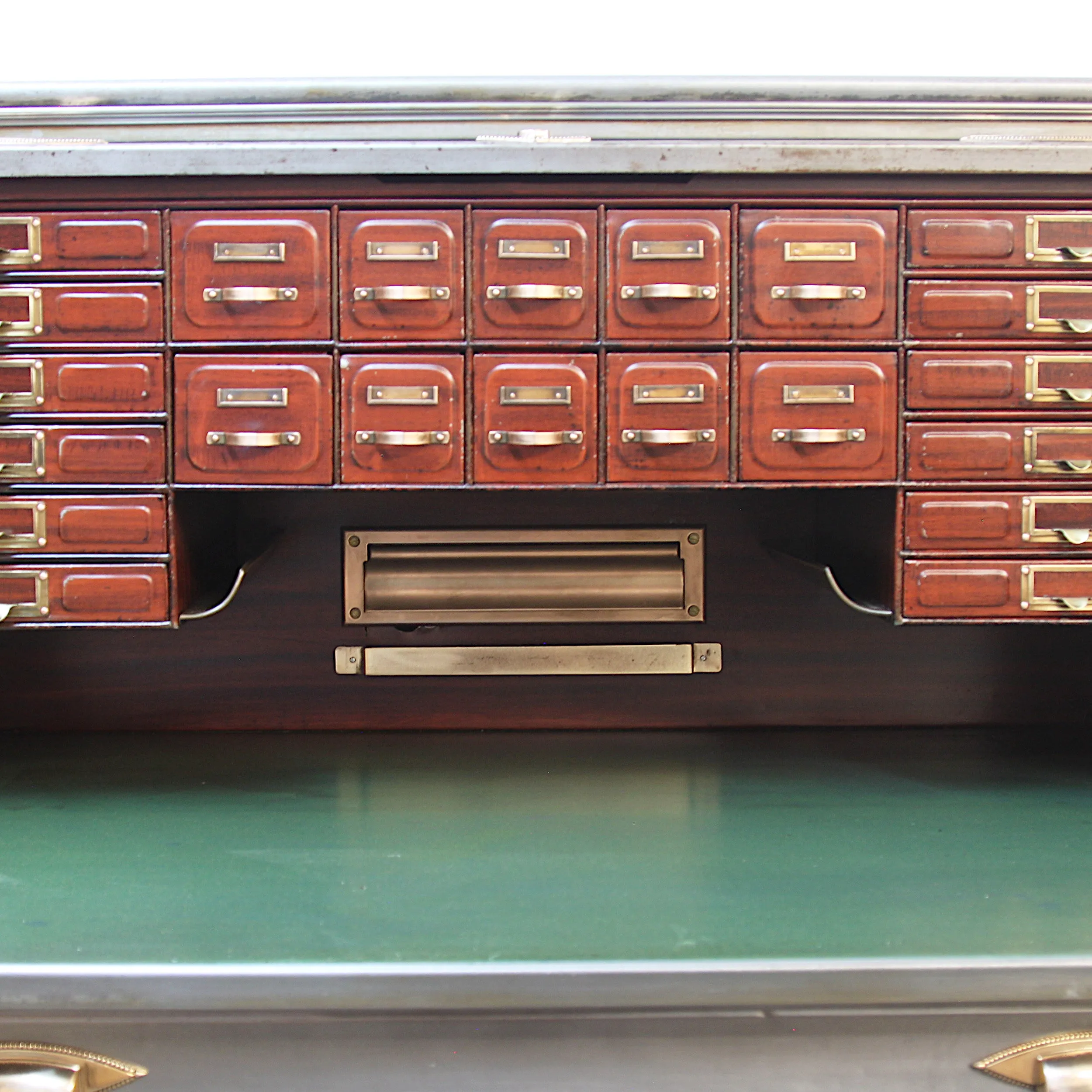 Rare Vintage Industrial Steel Roll Top Desk by the Art Metal Construction Co.