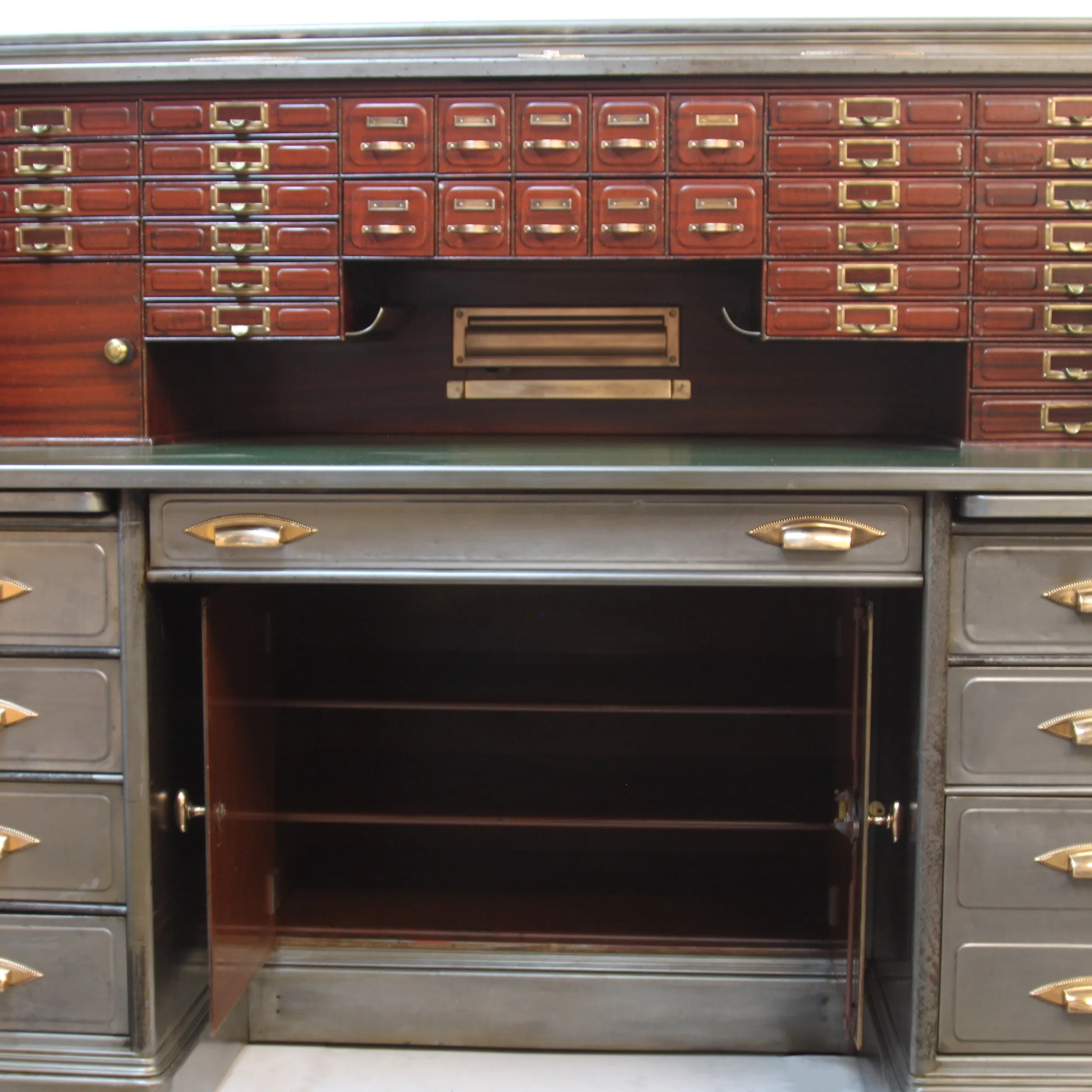 Rare Vintage Industrial Steel Roll Top Desk by the Art Metal Construction Co.