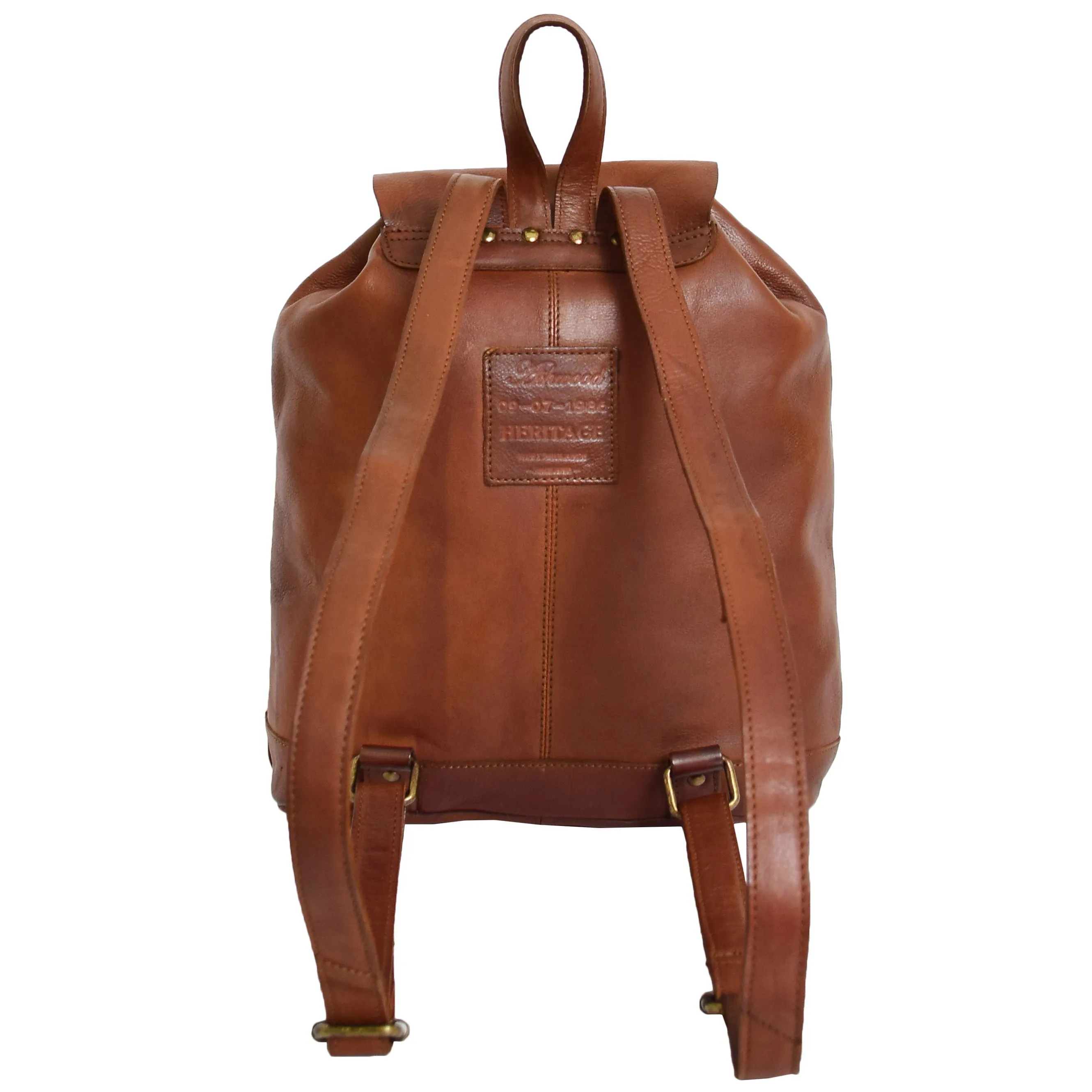 Real Leather Classic Vintage Rucksack Eli Tan