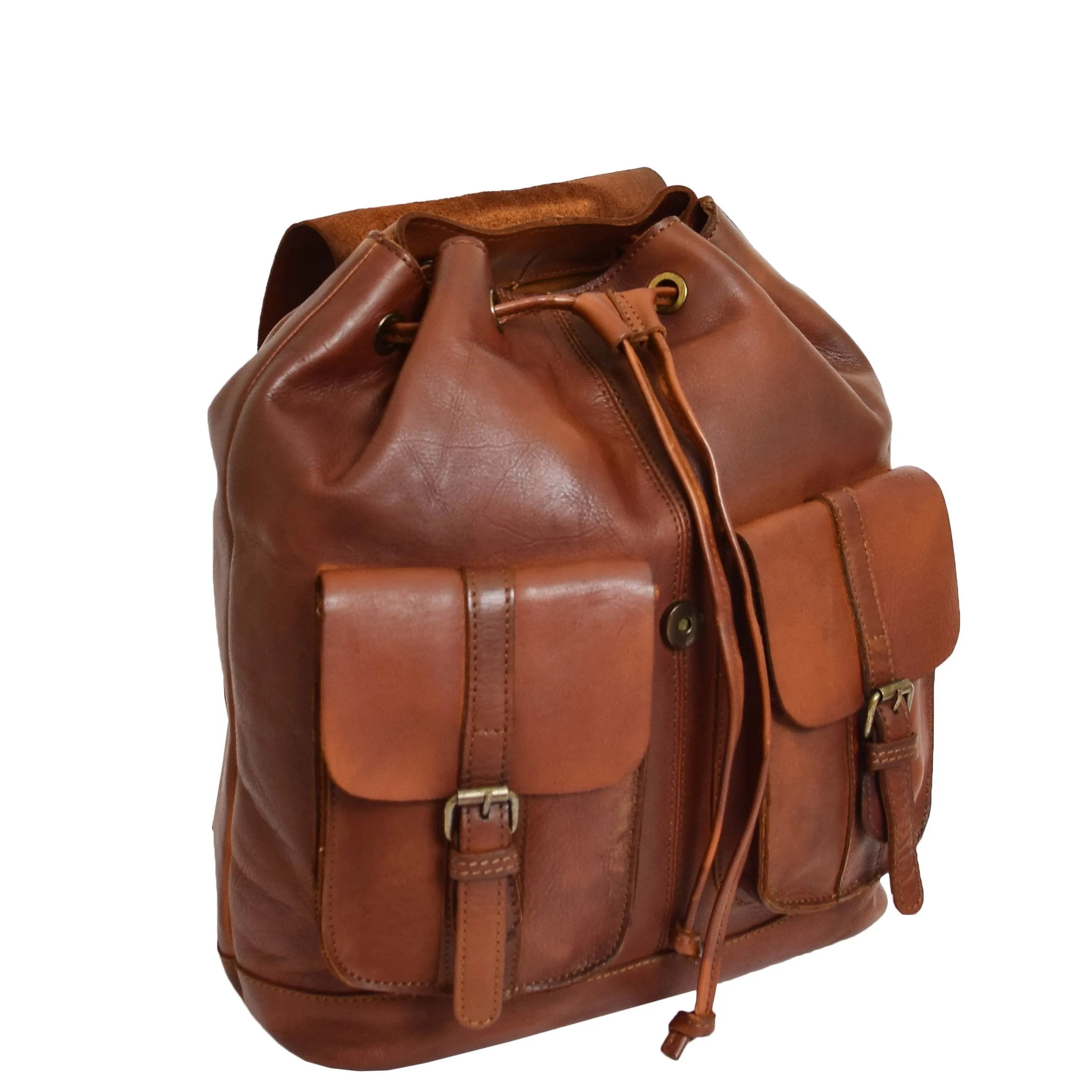 Real Leather Classic Vintage Rucksack Eli Tan