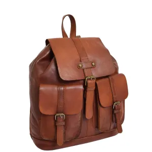 Real Leather Classic Vintage Rucksack Eli Tan