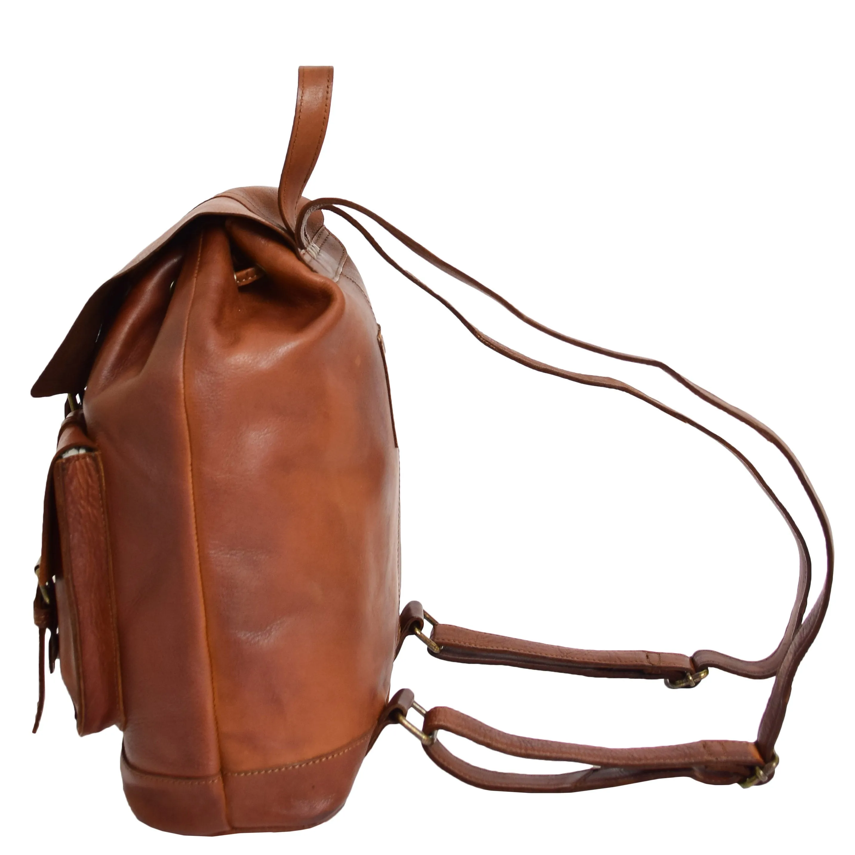 Real Leather Classic Vintage Rucksack Eli Tan