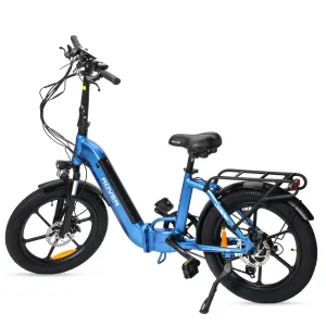 Rover 20" Fat Foldable E-Bike 20" Fat Tires 20 MPH-Blue