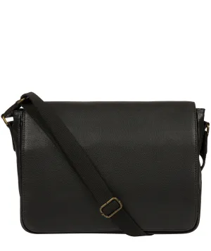 'Sanderson' Black Leather Messenger Bag