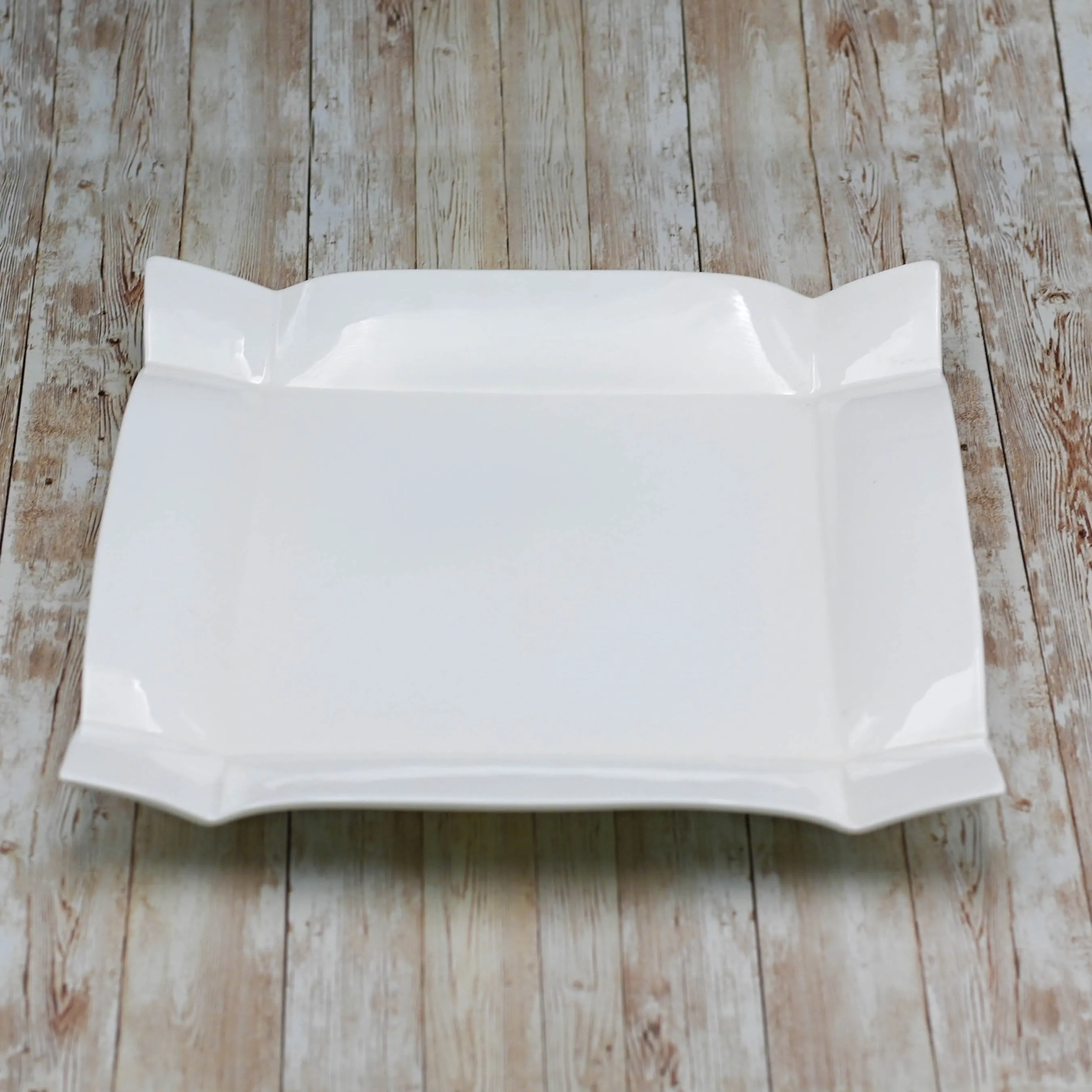 Set Of 3 White Square Platter 14" inch X 14" inch | 35.5 X 35.5 Cm