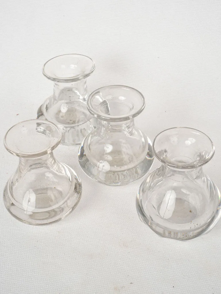 Set of Four Late 19th-Century Blown Glass Absinthe Topettes 3¼"