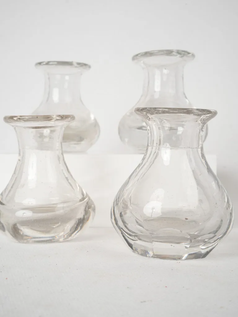 Set of Four Late 19th-Century Blown Glass Absinthe Topettes 3¼"