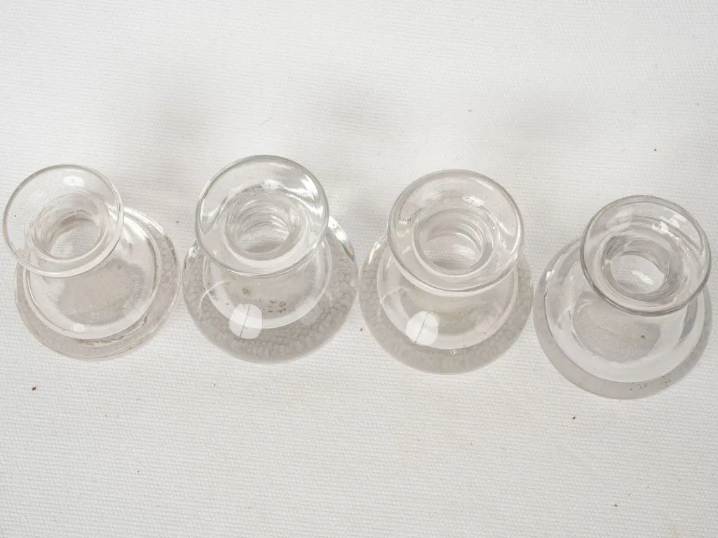 Set of Four Late 19th-Century Blown Glass Absinthe Topettes 3¼"