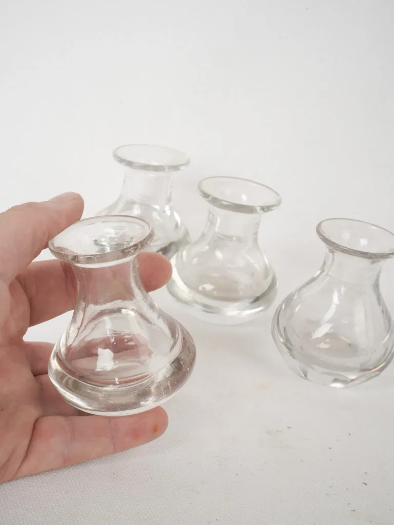 Set of Four Late 19th-Century Blown Glass Absinthe Topettes 3¼"