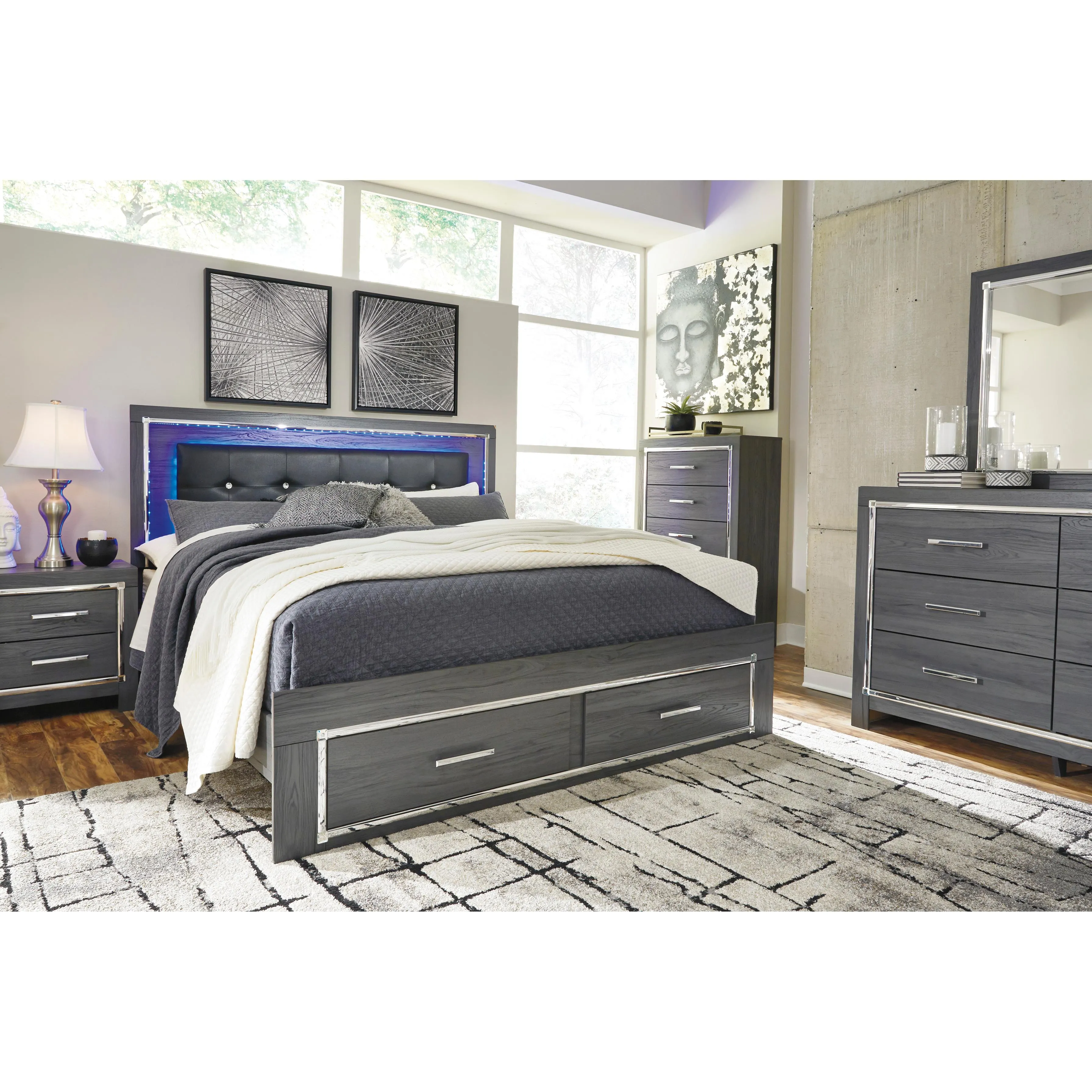 Signature Design by Ashley Lodanna King Panel Bed with Storage B214-58/B214-56S/B214-97