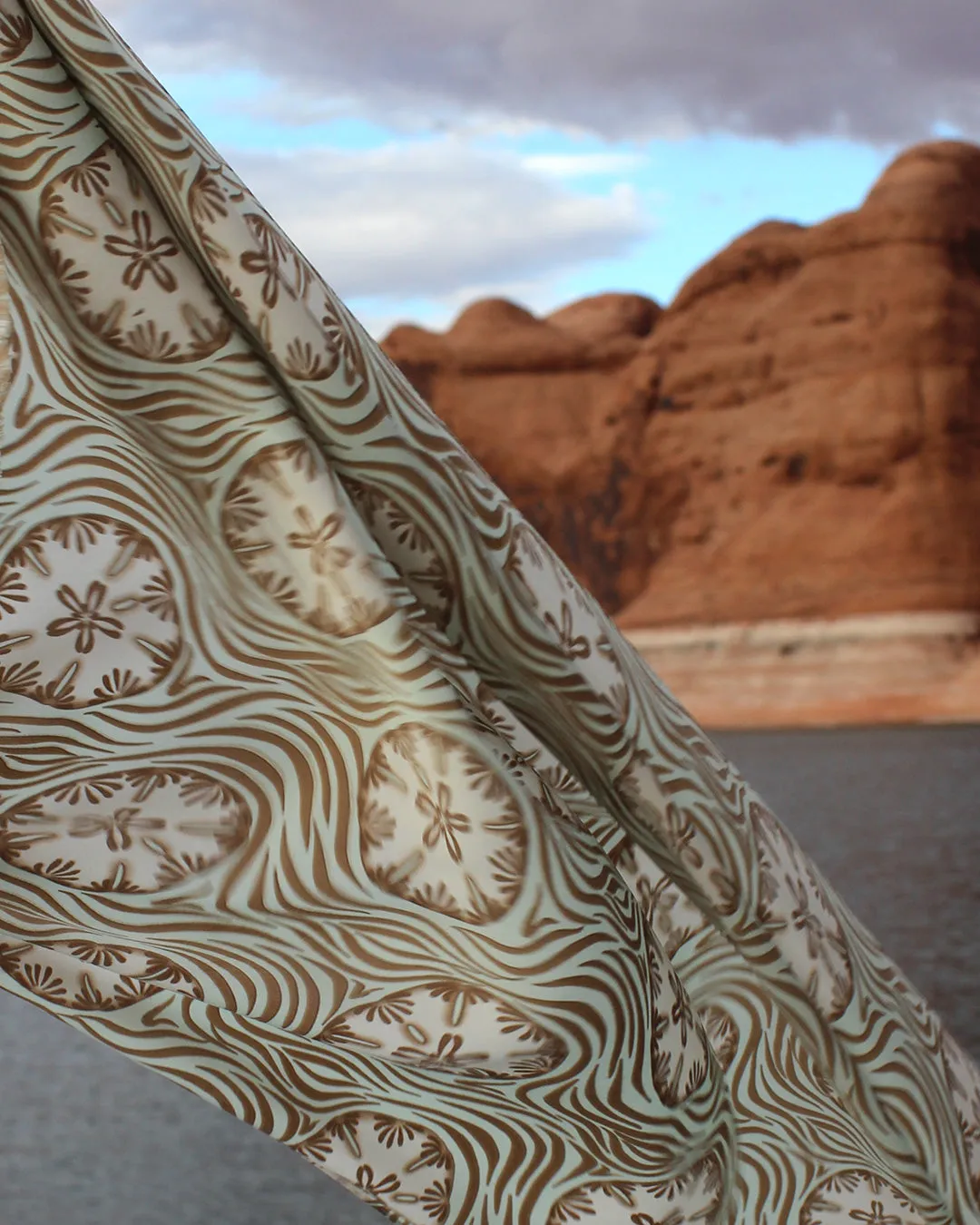 Silk Long Scarf SAND DOLLAR