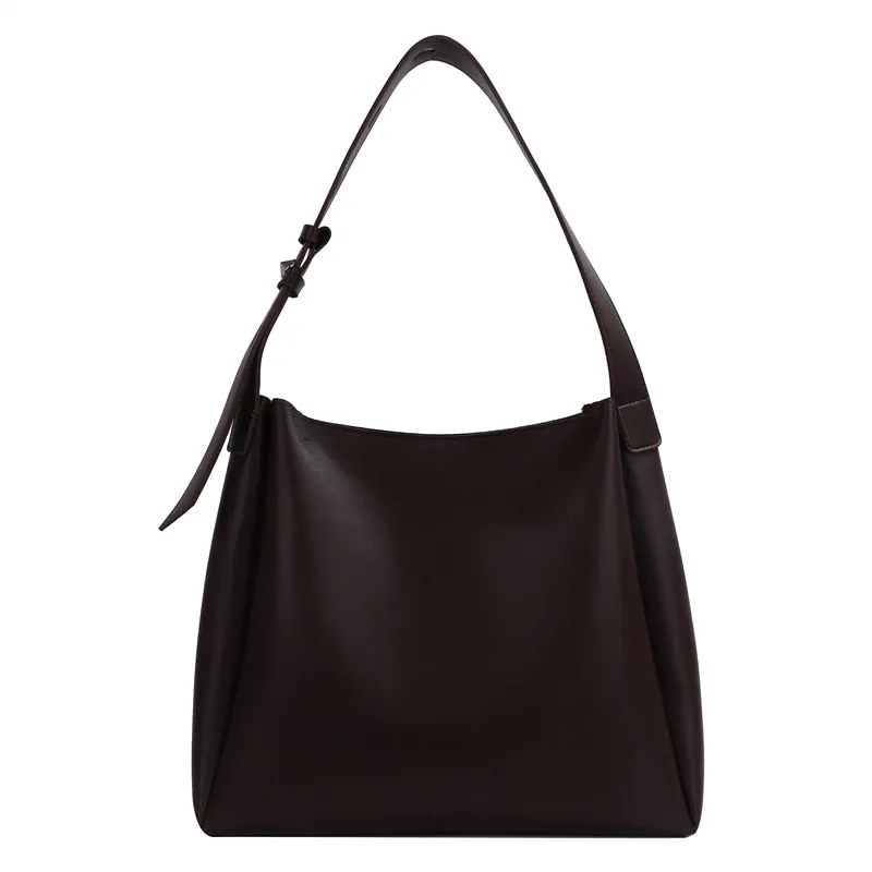 Soft Faux Leather Strap Two Piece Shoulder Bag