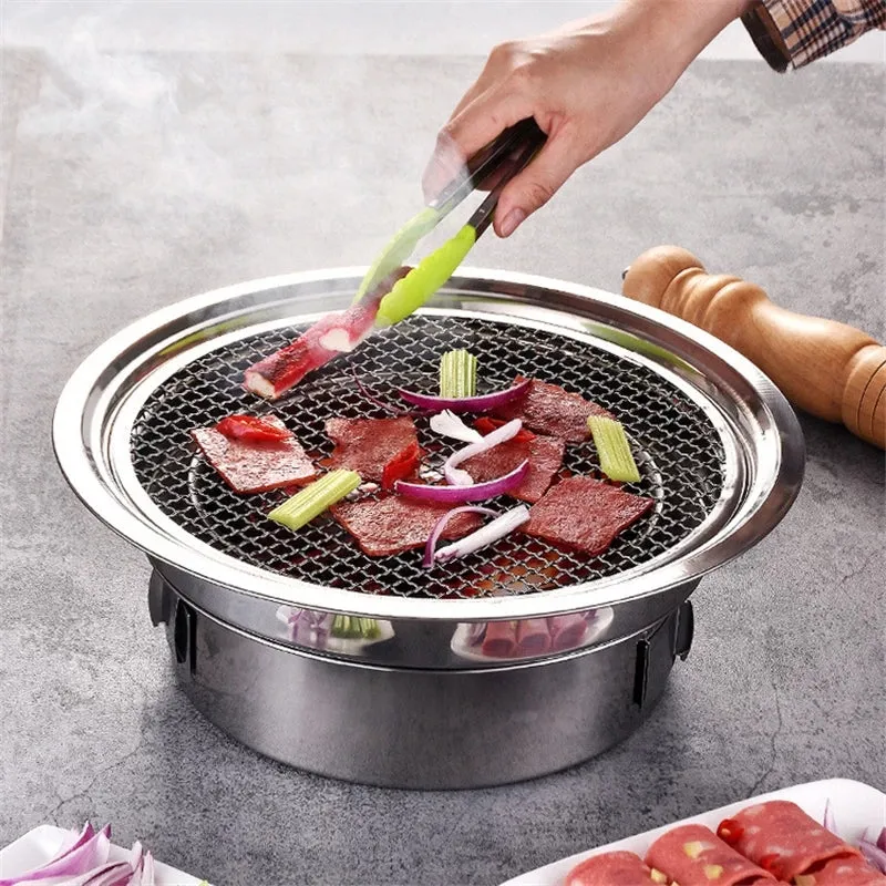 Stainless Steel Charcoal Barbecue Grill Non stick Barbecue Grill