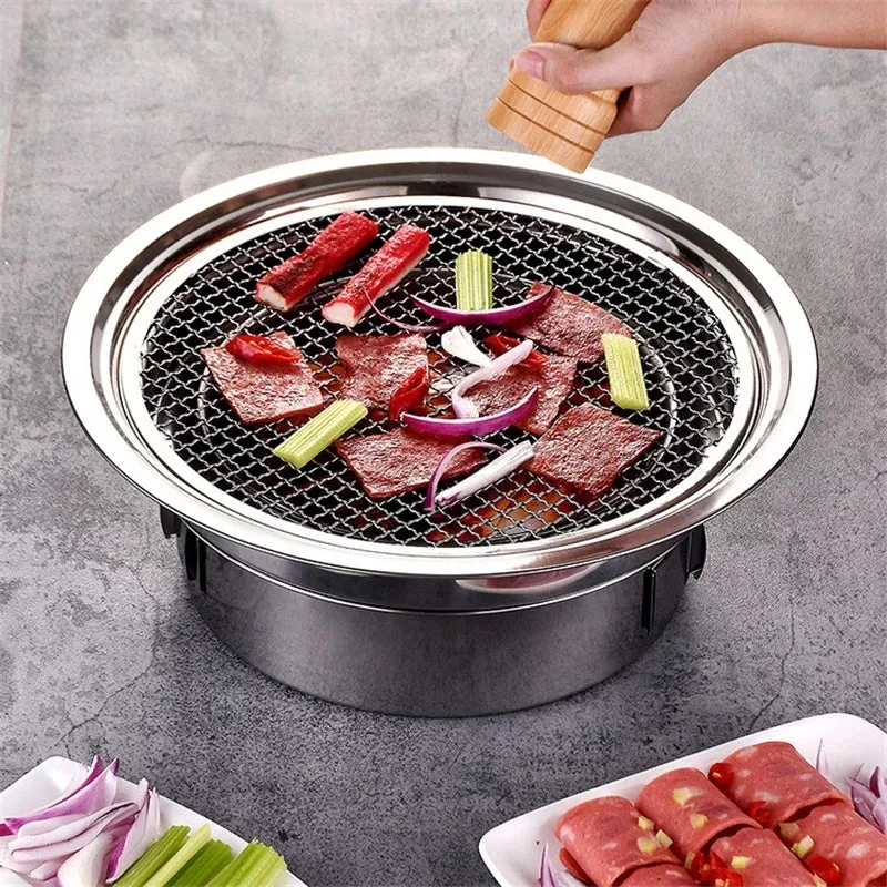 Stainless Steel Charcoal Barbecue Grill Non stick Barbecue Grill