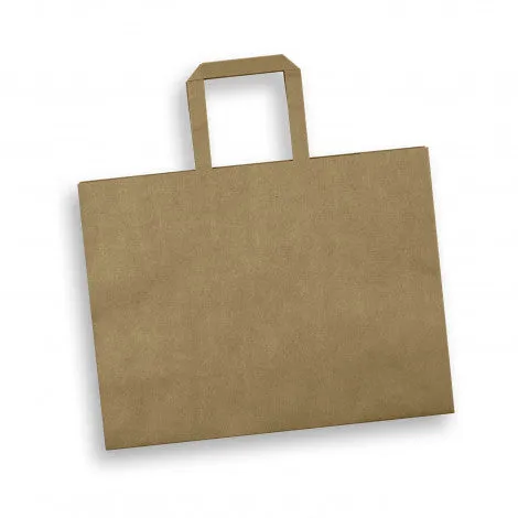 Stock Kraft Flat Handle Paper Bag Landscape-Large (SKP-12T)