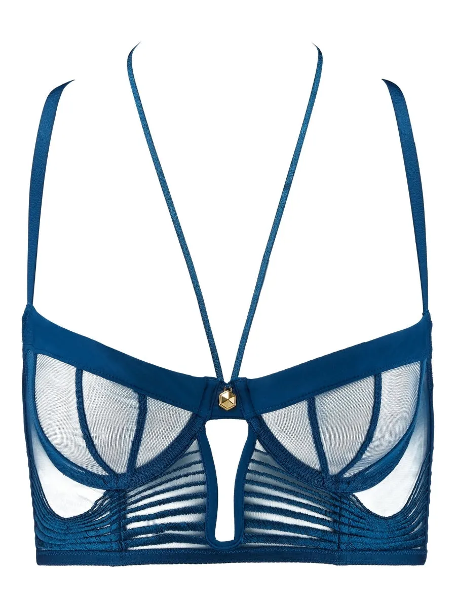 Sumptuous Waves Bustier - Imperial Blue