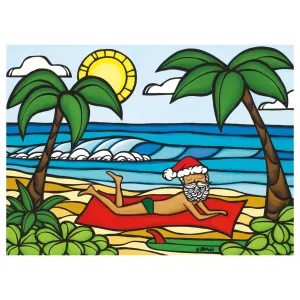 Sunbathing Santa Greeting Card