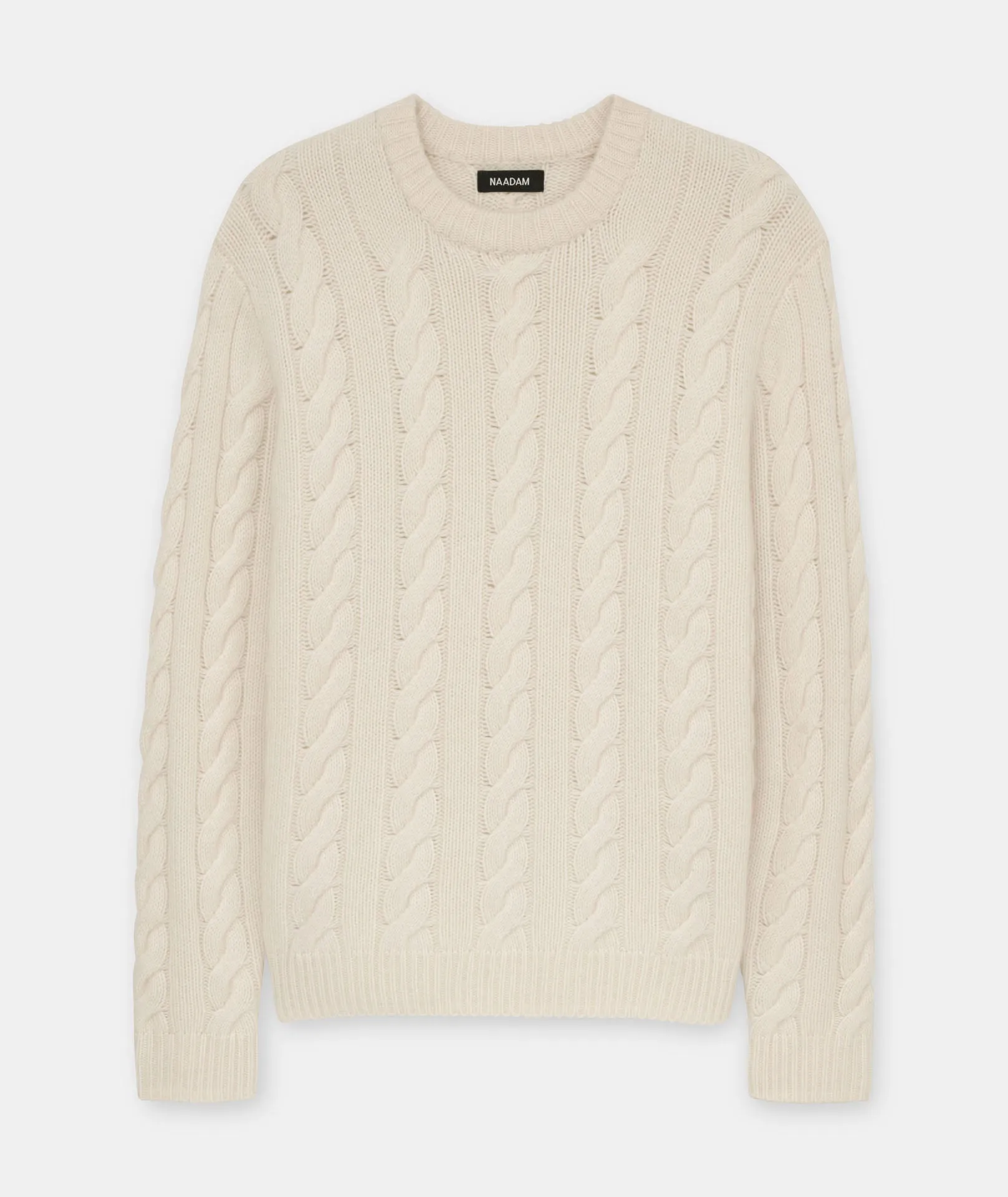 Super Luxe Cashmere Cable Crewneck