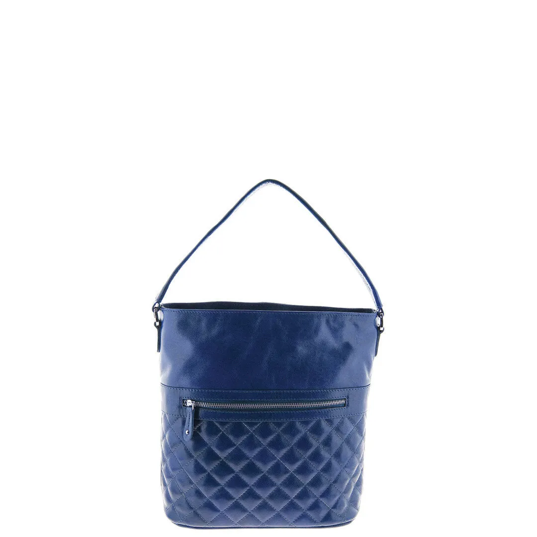 SURI LEATHER QUILTED BUCKET BAG