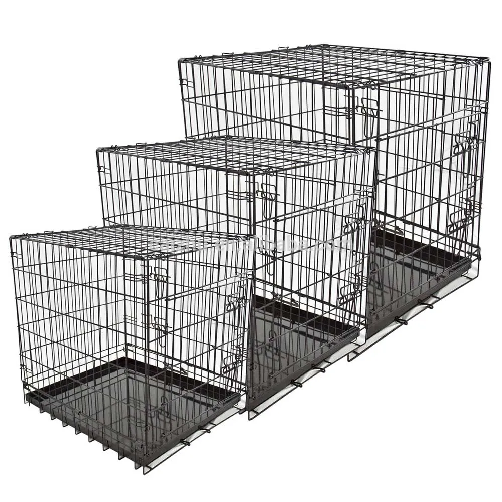 Sweety Foldable Dog Cage With Pan Base Chrome