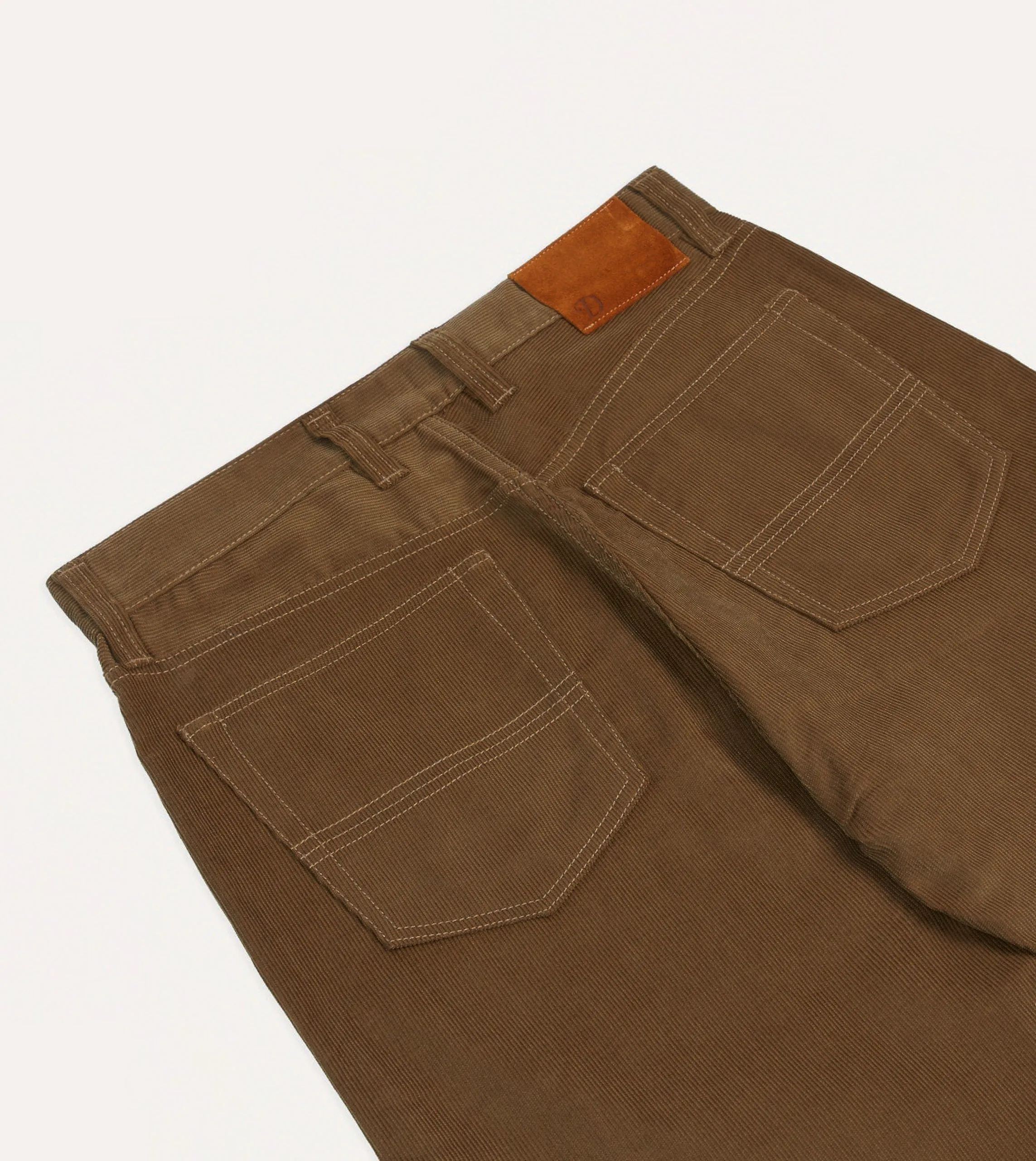 Tan Japanese Selvedge Needlecord Five-Pocket Trousers