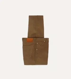 Tan Japanese Selvedge Needlecord Five-Pocket Trousers