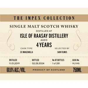 The ImpEx Collection Isle of Raasay Distillery 4 Year Old