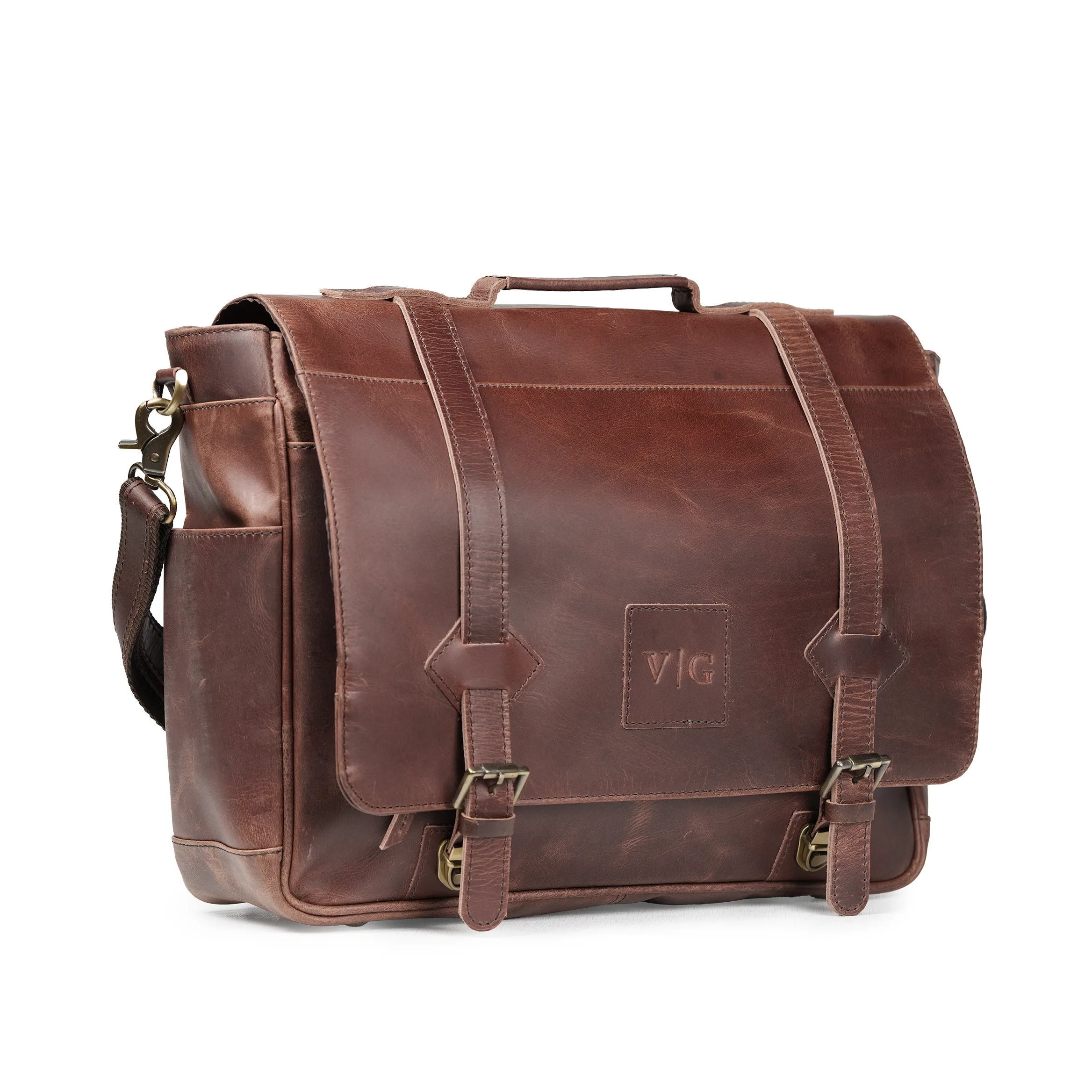 The “Lewis” Buffalo Leather Messenger Bag