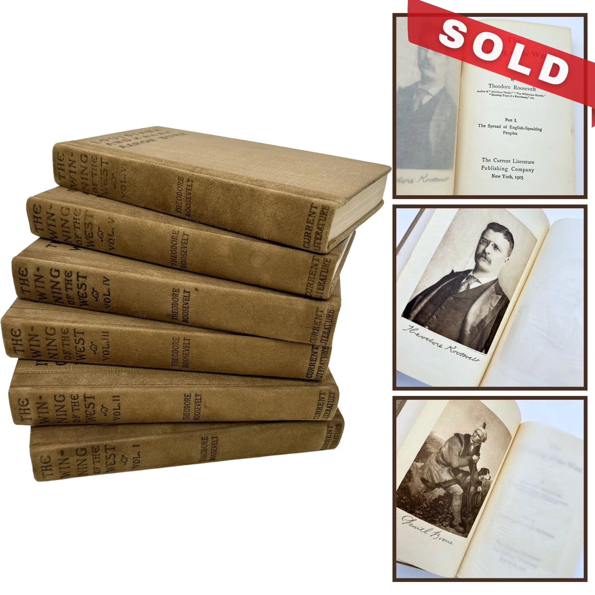 Theodore Roosevelt's "The Winning of the West" —  Six volumes