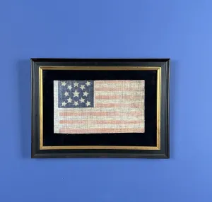 Thirteen star parade flag — Likely made for the first Centennial Celebration of American Independence