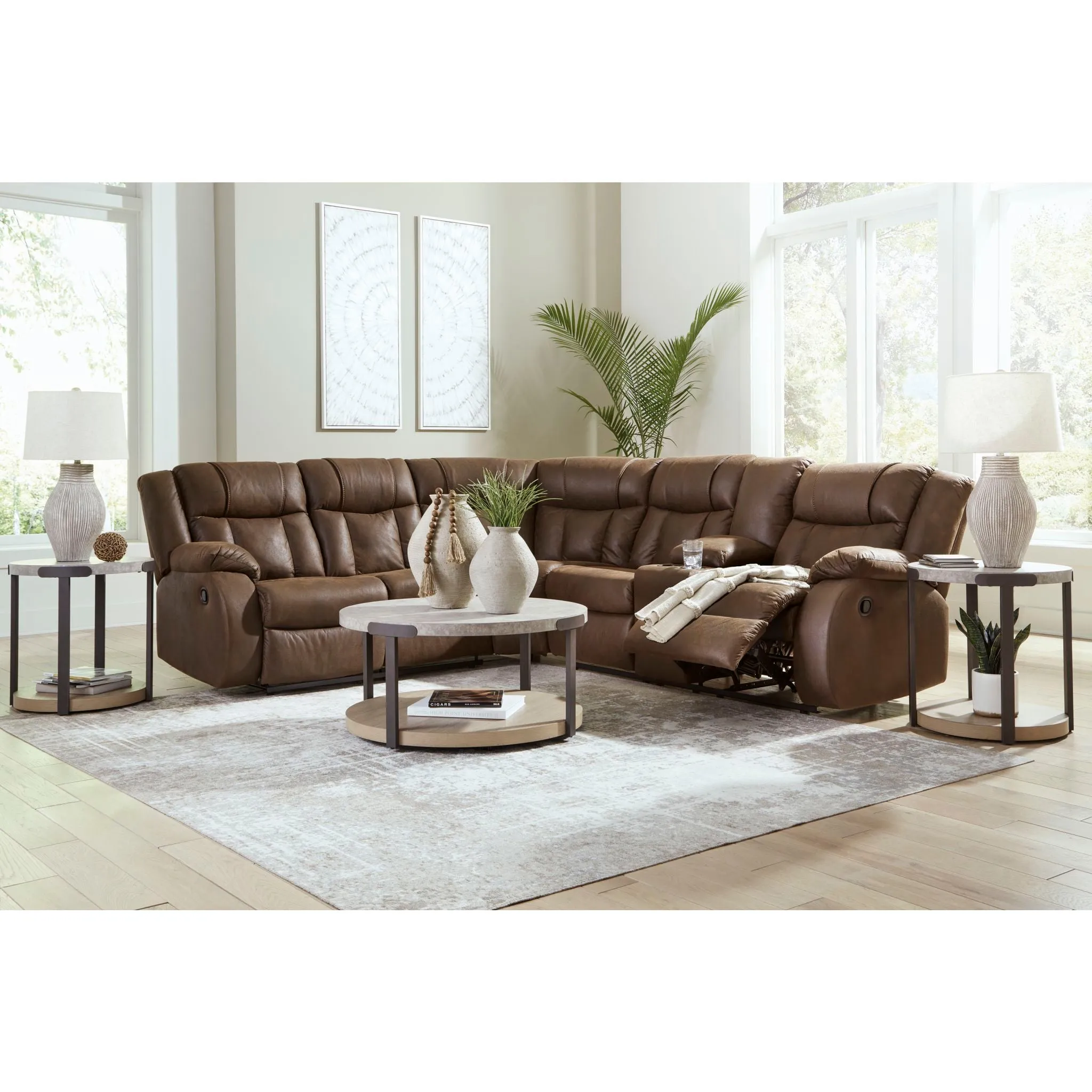 Trail Boys 2 Piece Reclining Sectional with Console