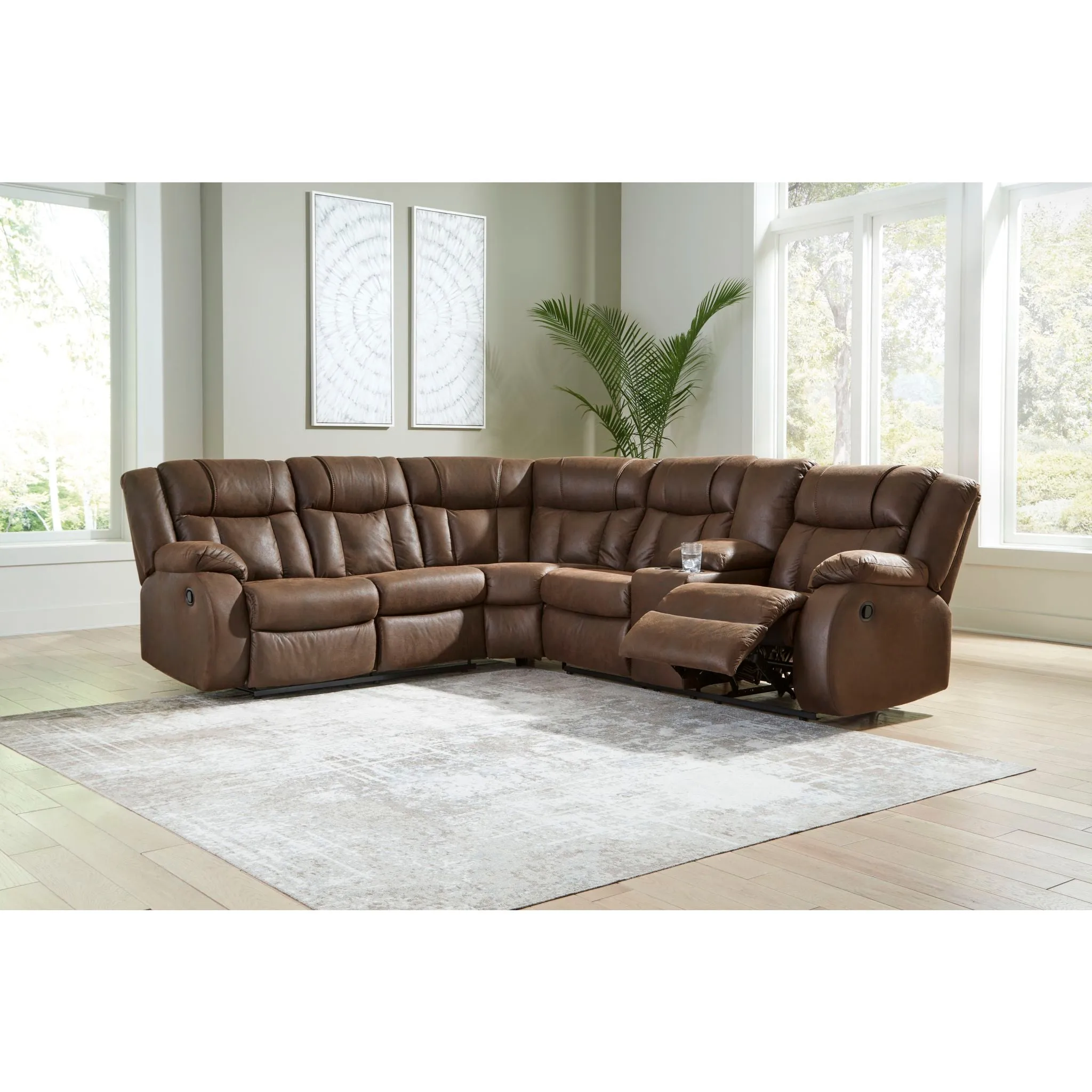 Trail Boys 2 Piece Reclining Sectional with Console