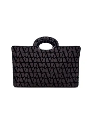 Valentino Chocolate/Black 'Le Troisieme' Shopping Bag