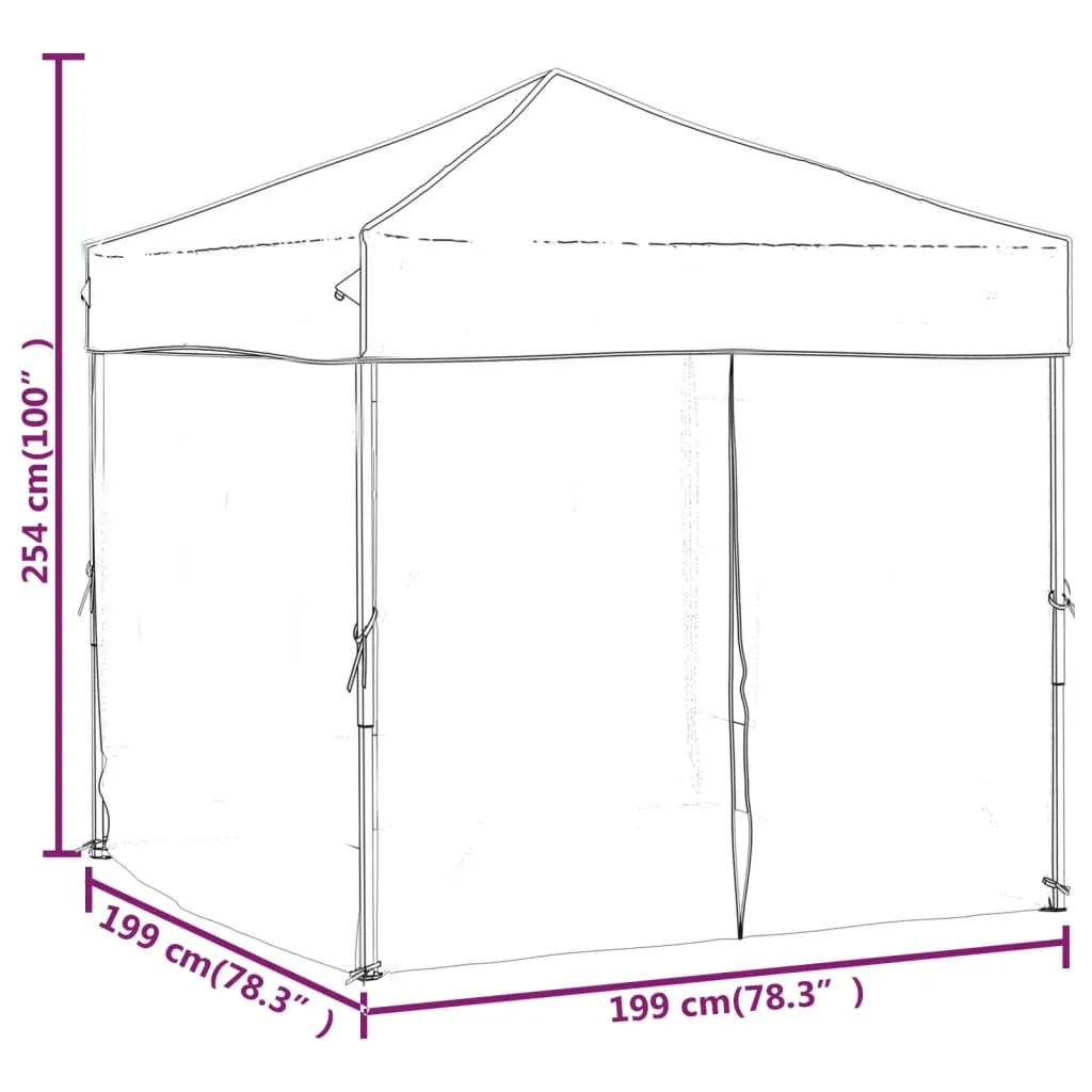 vidaXL Folding Party Tent with Sidewalls Taupe 2x2 m