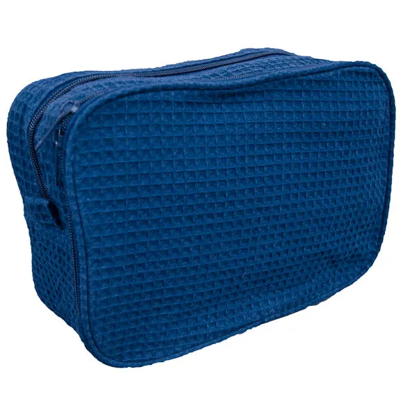 Waffle Weave Large Cosmetic Bag with Personalization