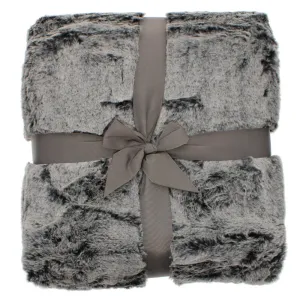 Walton & Co 170cm Charcoal Tipped Faux Fur Throw