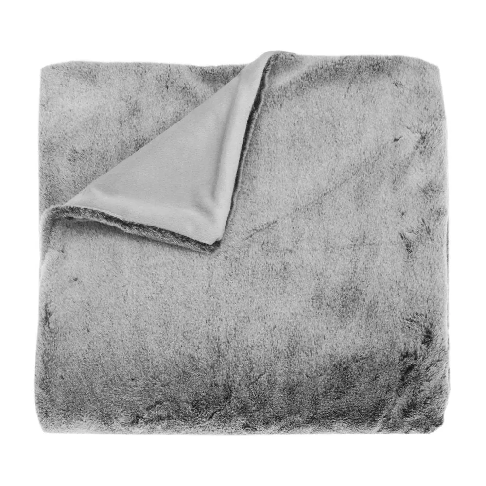 Walton & Co 170cm Charcoal Tipped Faux Fur Throw