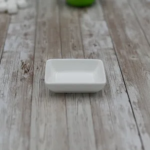 White Rectangle Sauce Dish 3" inch X 2.5" inch | 8 X 6 Cm