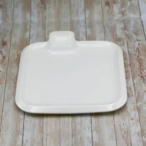 White Square Platter With Sauce Compartment 12" inch X 12" inch |