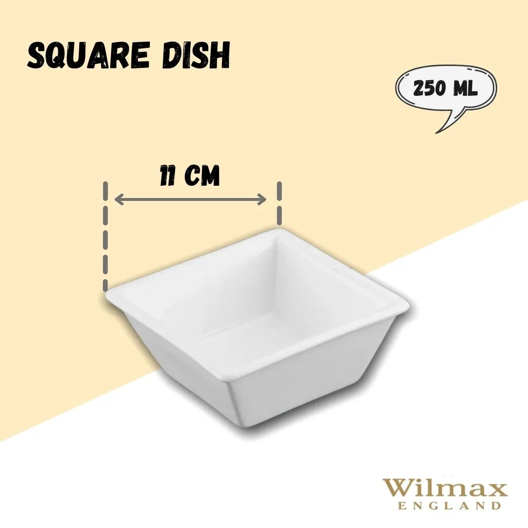 White Square Snack / Sauce Dish 4.25" inch X 4.25" inch X 1.75" inch | 11 X 11 X 4.5 Cm