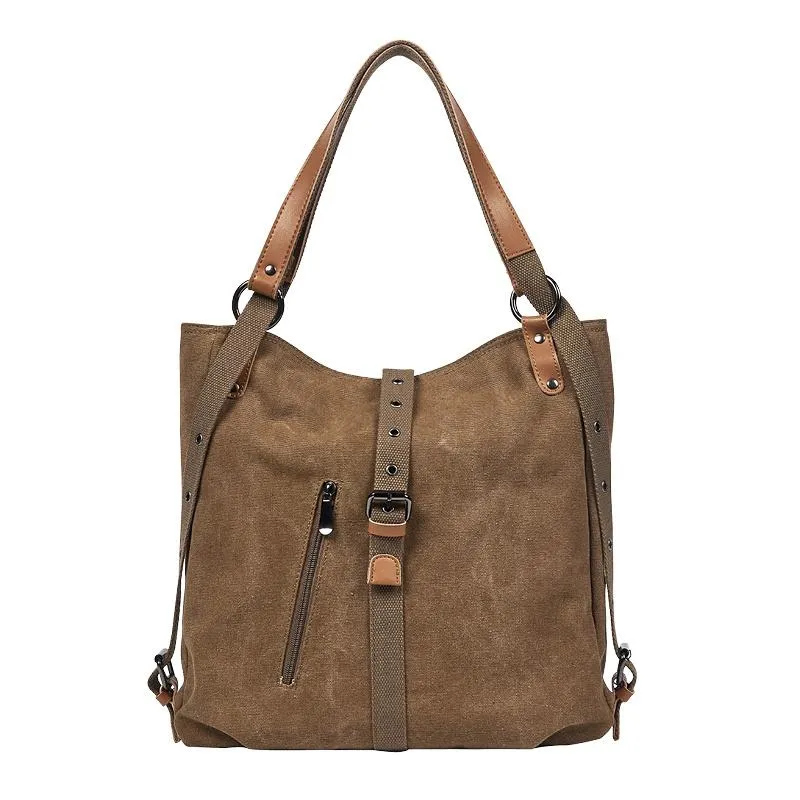 Women Canvas Tote Bag Handbags Convertible Backpack