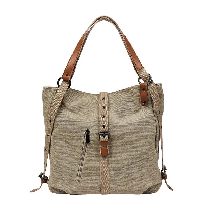 Women Canvas Tote Bag Handbags Convertible Backpack