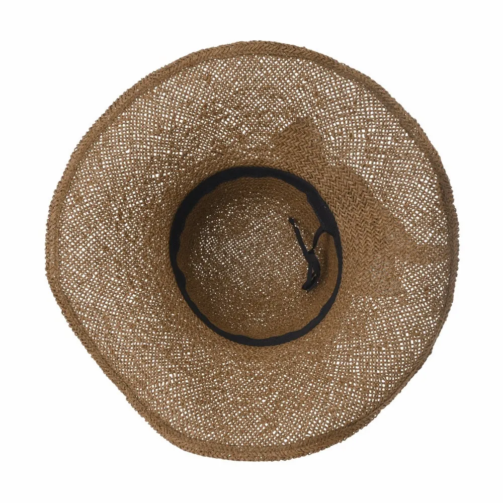 Women Floppy Flanging Straw Sun Hat Summer Beach Cap Wide Brim Ribbon CR9979