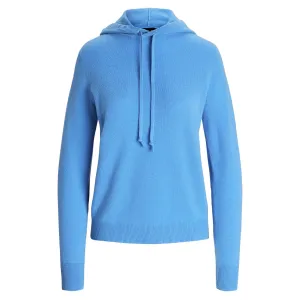 Womens Washable Cashmere Hoodie Greenwich Blue - SS24